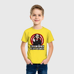 Футболка хлопковая детская You wanna play a game, цвет: желтый — фото 2
