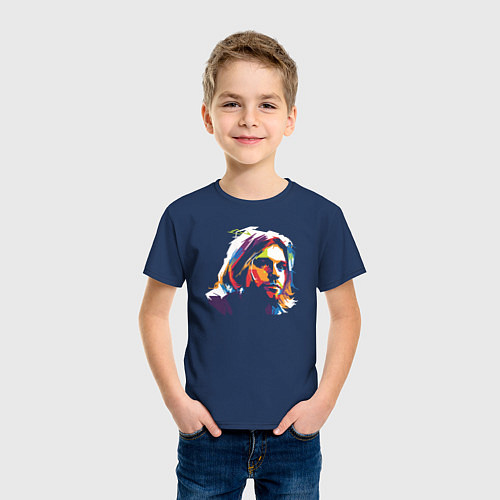 Детская футболка Кобейн / Тёмно-синий – фото 3