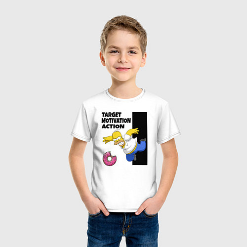 Детская футболка Мотивация от Гомера Симсона / Белый – фото 3