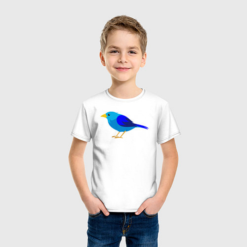 Детская футболка Синяя птичка / Белый – фото 3