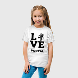 Футболка хлопковая детская Portal love classic, цвет: белый — фото 2