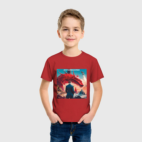 Детская футболка Мечта путешественника / Красный – фото 3