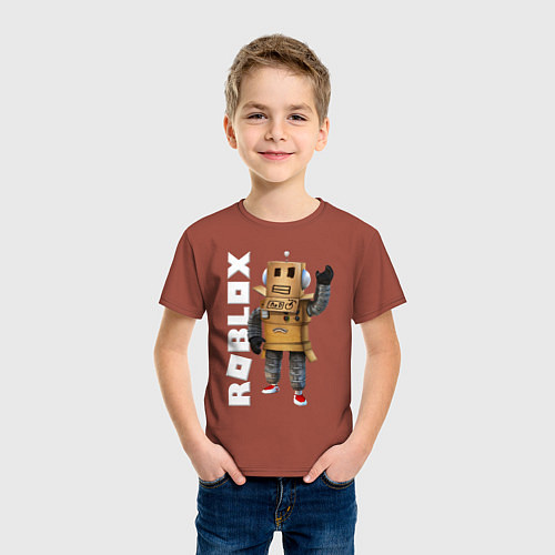 Детская футболка Робот из Роблокс / Кирпичный – фото 3