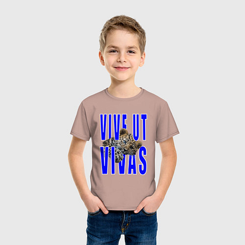Детская футболка Vive ut vivas / Пыльно-розовый – фото 3