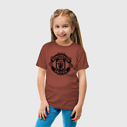 Футболка хлопковая детская Manchester United black, цвет: кирпичный — фото 2