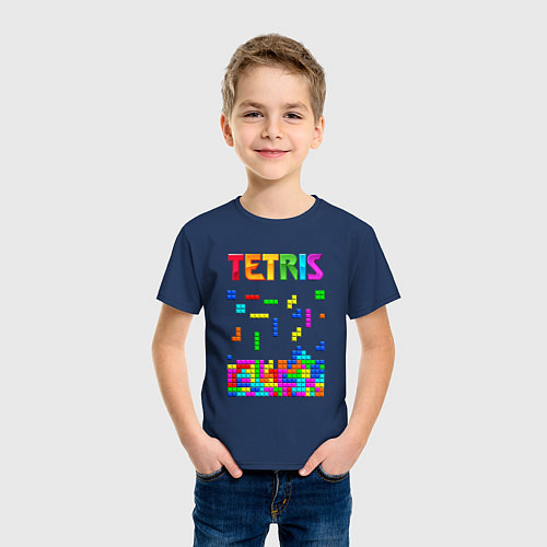 Детская футболка Фильм Тетрис логотип / Тёмно-синий – фото 3