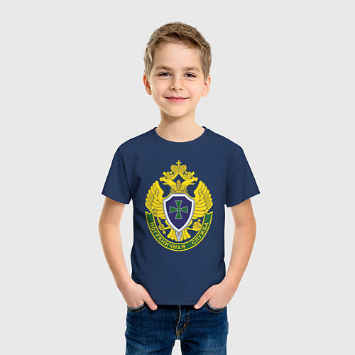 Детская футболка Пограничные войска - герб / Тёмно-синий – фото 3