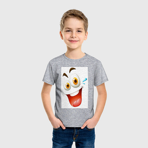 Детская футболка Счастливое выражение лица / Меланж – фото 3