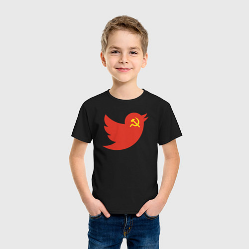 Детская футболка Птичка СССР / Черный – фото 3