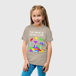 Футболка хлопковая детская Tetris - the game is never over, цвет: миндальный — фото 2