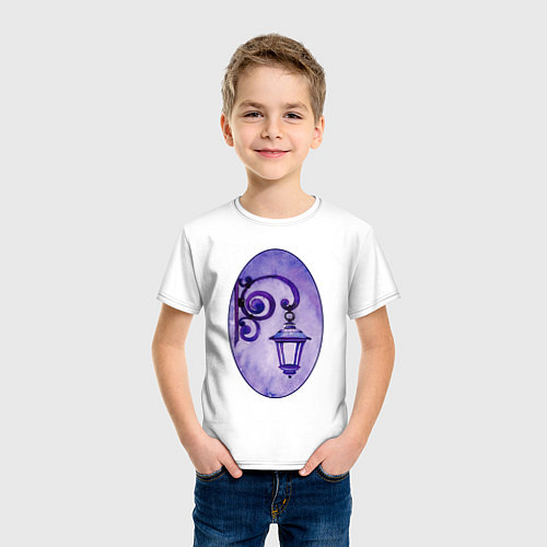 Детская футболка Фиолетовый фонарь в рамке / Белый – фото 3