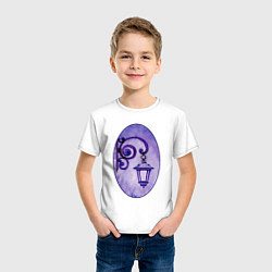 Футболка хлопковая детская Фиолетовый фонарь в рамке, цвет: белый — фото 2
