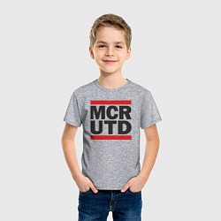 Футболка хлопковая детская Run Manchester United, цвет: меланж — фото 2