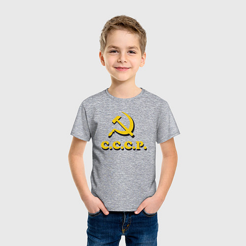 Детская футболка СССР серп и молот / Меланж – фото 3