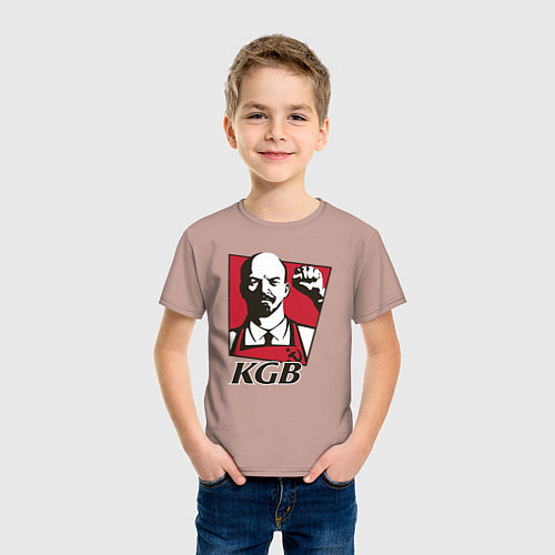 Детская футболка KGB Lenin / Пыльно-розовый – фото 3