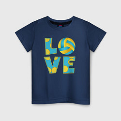 Футболка хлопковая детская Volleyball love, цвет: тёмно-синий