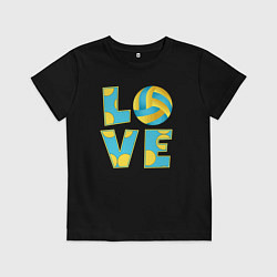 Футболка хлопковая детская Volleyball love, цвет: черный