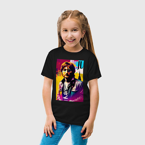 Детская футболка John Lennon - world legend / Черный – фото 4