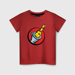 Футболка хлопковая детская Chicken gun логотип, цвет: красный