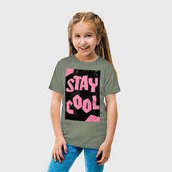 Футболка хлопковая детская Оставайся крутым, цвет: авокадо — фото 2