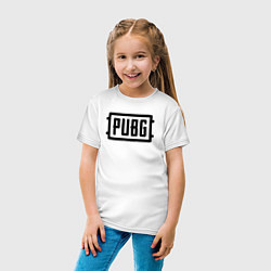 Футболка хлопковая детская Логотип Pubg, цвет: белый — фото 2