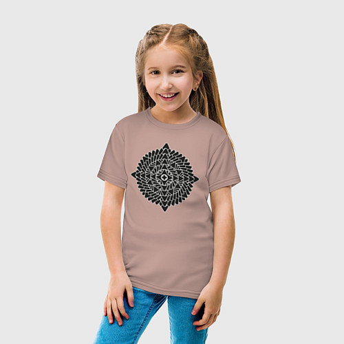 Детская футболка Звезда и треугольник / Пыльно-розовый – фото 4