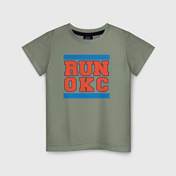 Футболка хлопковая детская Run Oklahoma City Thunder, цвет: авокадо