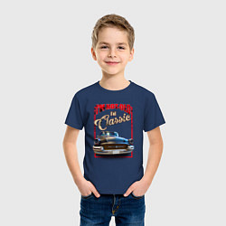 Футболка хлопковая детская Классика автомобиль Buick Roadmaster, цвет: тёмно-синий — фото 2