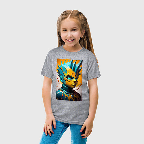 Детская футболка Фантазийный Барт Симпсон - нейросеть / Меланж – фото 4