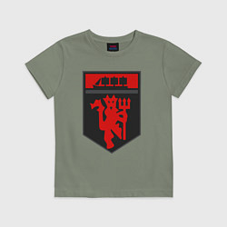 Футболка хлопковая детская Manchester logo, цвет: авокадо