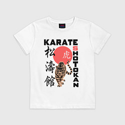 Футболка хлопковая детская Карате шотокан, цвет: белый