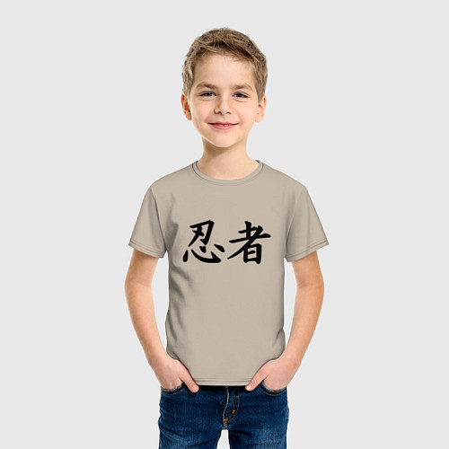 Детская футболка Иероглиф ниндзя / Миндальный – фото 3
