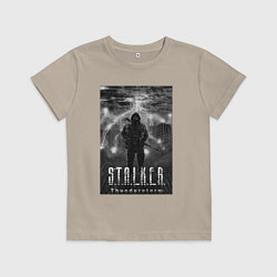 Футболка хлопковая детская Stalker thunderstorm, цвет: миндальный