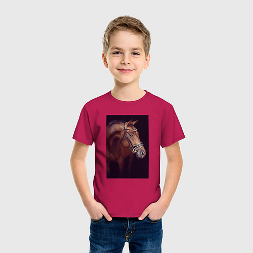 Детская футболка Лошадь во всей красе / Маджента – фото 3