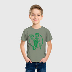 Футболка хлопковая детская Celtics man, цвет: авокадо — фото 2