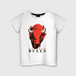 Футболка хлопковая детская Chicago bull, цвет: белый