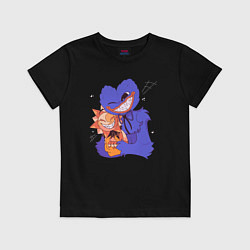 Футболка хлопковая детская Хагги Вагги и Цветок Дейзи, цвет: черный