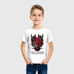 Футболка хлопковая детская Samurai logo, цвет: белый — фото 2
