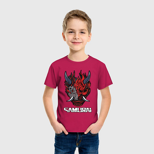 Детская футболка Samurai logo / Маджента – фото 3