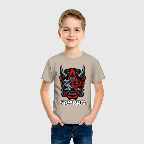 Детская футболка Samurai mask / Миндальный – фото 3