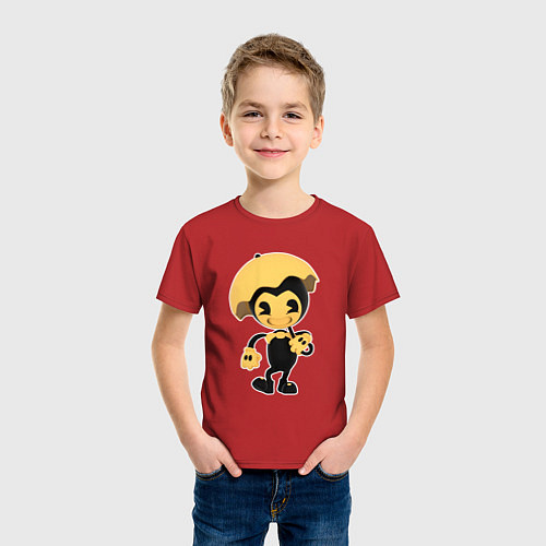 Детская футболка Бенди с зонтиком / Красный – фото 3