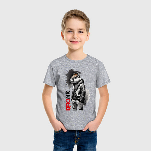 Детская футболка Dude Capy - Bronx - New York / Меланж – фото 3
