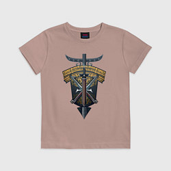 Футболка хлопковая детская Рыцарские щит и меч, цвет: пыльно-розовый