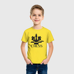 Футболка хлопковая детская Chess play, цвет: желтый — фото 2
