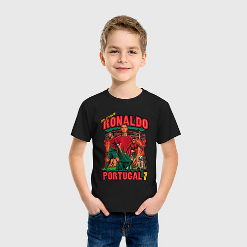 Детская футболка Криштиану Роналду Португалия 7 / Черный – фото 3