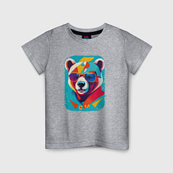 Футболка хлопковая детская Pop-Art Panda, цвет: меланж