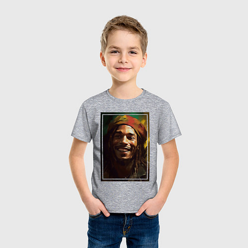 Детская футболка Боб Марли One love / Меланж – фото 3