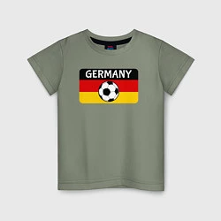 Футболка хлопковая детская Football Germany, цвет: авокадо