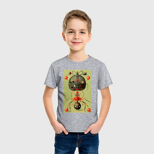 Детская футболка Повелитель муравьёв - поп-арт / Меланж – фото 3