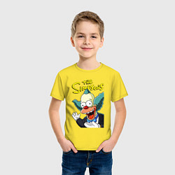 Футболка хлопковая детская Krusty the clown, цвет: желтый — фото 2